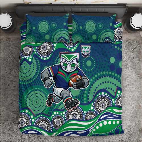 New Zealand Warriors Bedding Set Aboriginal Dot Pattern - Rugby Mascot Heritage Pride