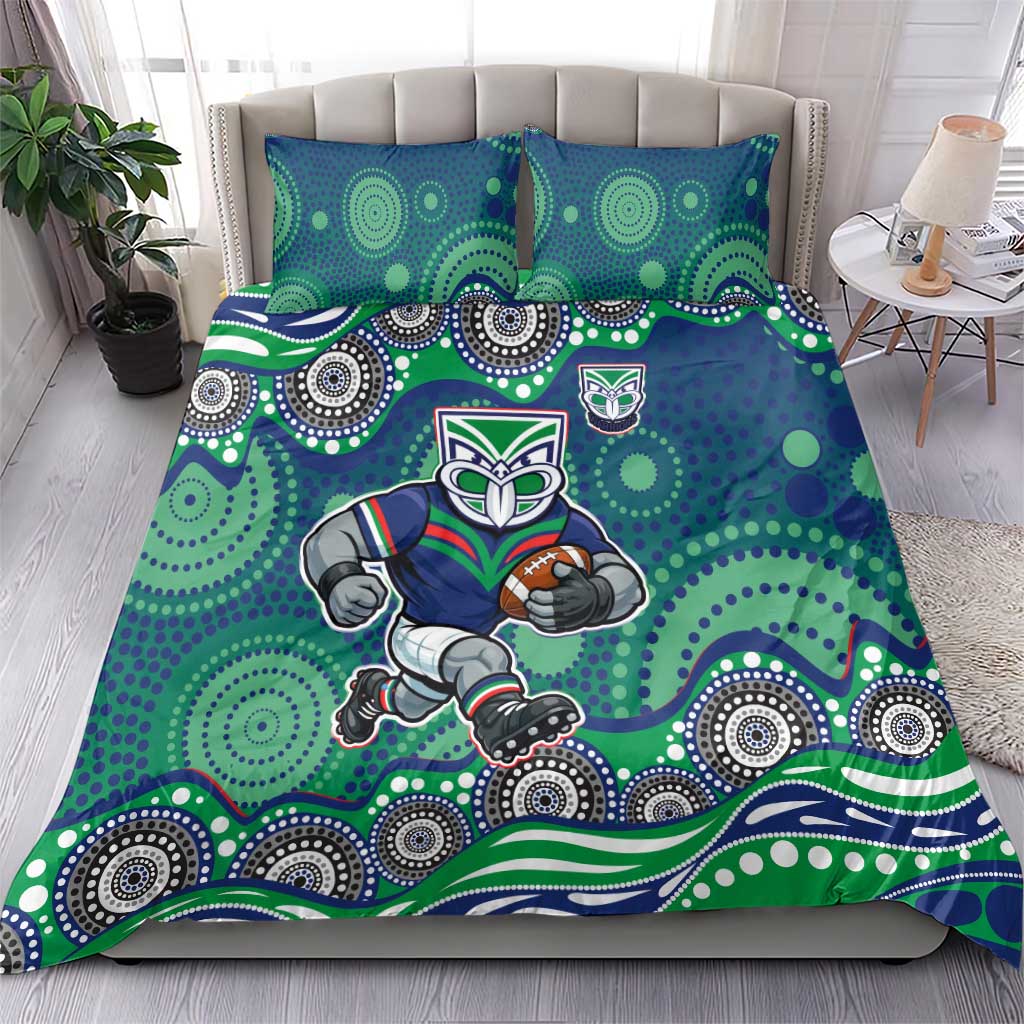 New Zealand Warriors Bedding Set Aboriginal Dot Pattern - Rugby Mascot Heritage Pride