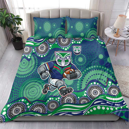 New Zealand Warriors Bedding Set Aboriginal Dot Pattern - Rugby Mascot Heritage Pride