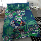 New Zealand Warriors Bedding Set Aboriginal Dot Pattern - Rugby Mascot Heritage Pride