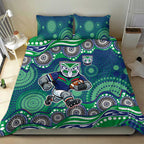 New Zealand Warriors Bedding Set Aboriginal Dot Pattern - Rugby Mascot Heritage Pride
