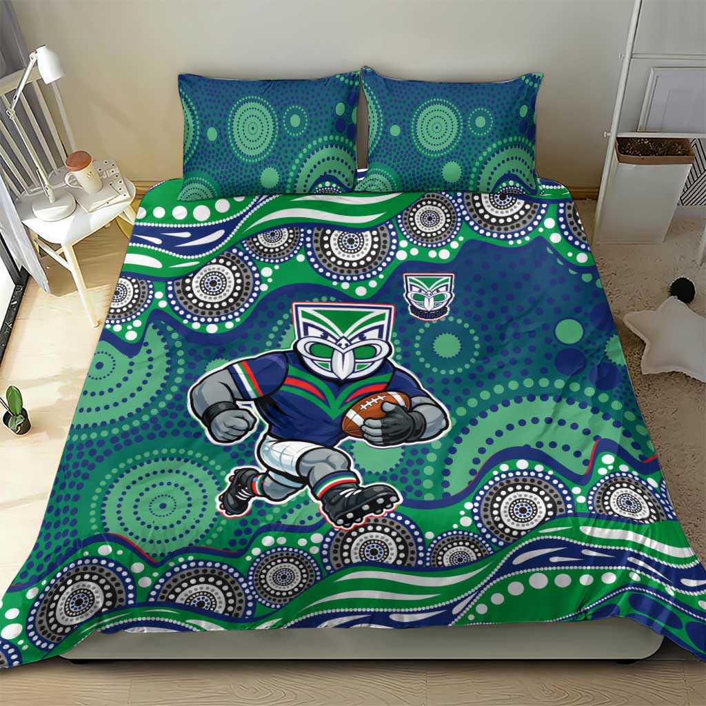 New Zealand Warriors Bedding Set Aboriginal Dot Pattern - Rugby Mascot Heritage Pride