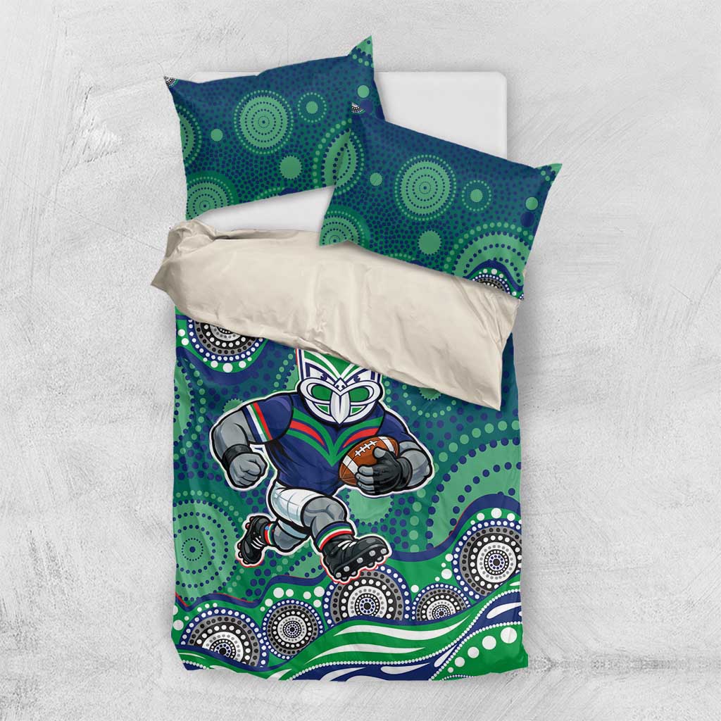 New Zealand Warriors Bedding Set Aboriginal Dot Pattern - Rugby Mascot Heritage Pride