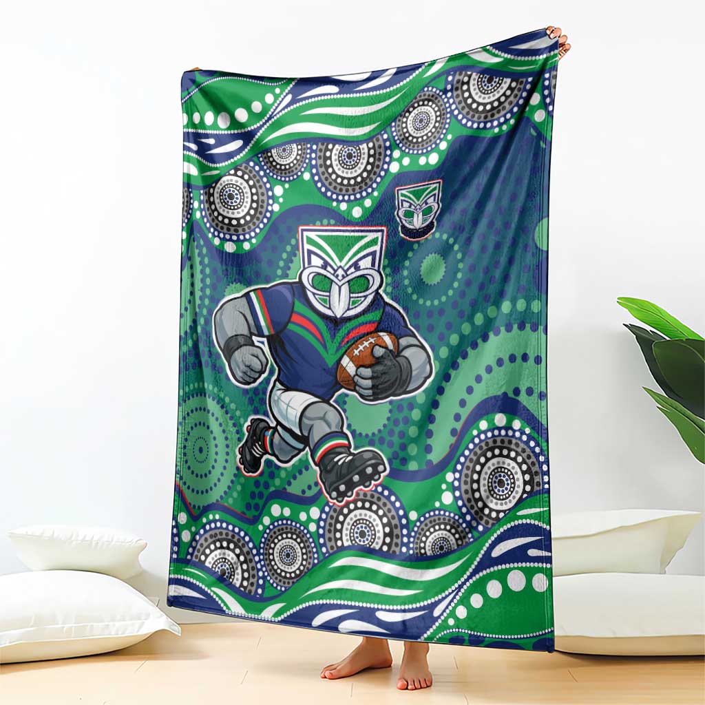 New Zealand Warriors Blanket Aboriginal Dot Pattern - Rugby Mascot Heritage Pride