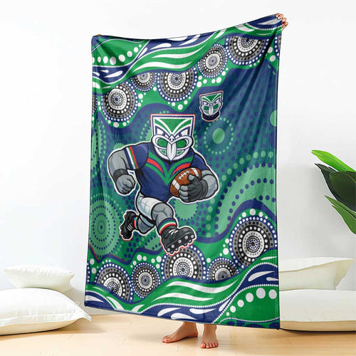 New Zealand Warriors Blanket Aboriginal Dot Pattern - Rugby Mascot Heritage Pride