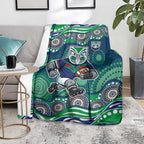 New Zealand Warriors Blanket Aboriginal Dot Pattern - Rugby Mascot Heritage Pride