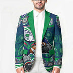 New Zealand Warriors Blazer Aboriginal Dot Pattern - Rugby Mascot Heritage Pride