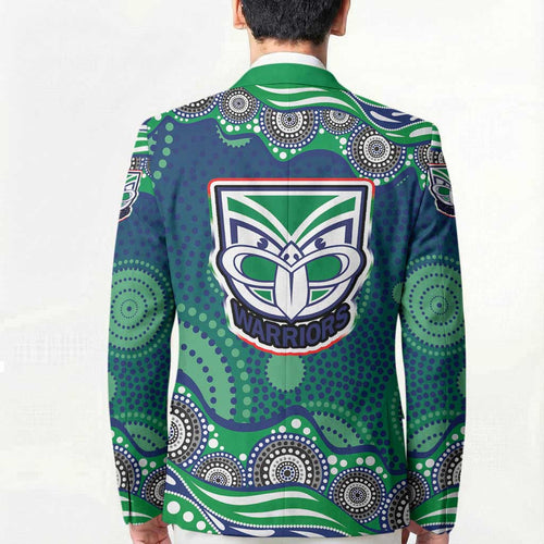New Zealand Warriors Blazer Aboriginal Dot Pattern - Rugby Mascot Heritage Pride