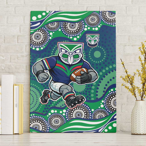 New Zealand Warriors Canvas Wall Art Aboriginal Dot Pattern - Rugby Mascot Heritage Pride