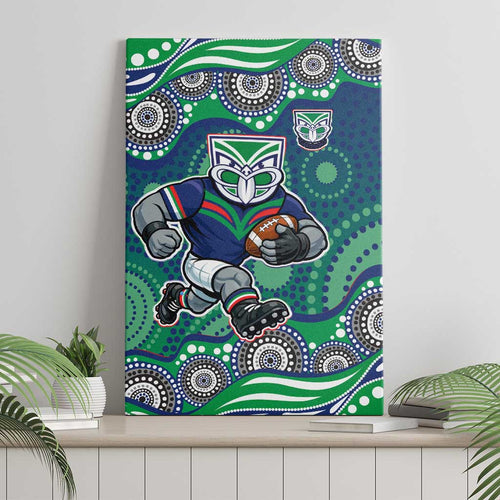 New Zealand Warriors Canvas Wall Art Aboriginal Dot Pattern - Rugby Mascot Heritage Pride