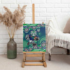 New Zealand Warriors Canvas Wall Art Aboriginal Dot Pattern - Rugby Mascot Heritage Pride