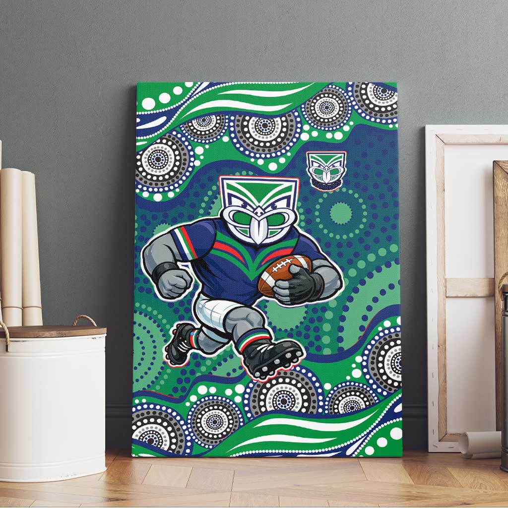 New Zealand Warriors Canvas Wall Art Aboriginal Dot Pattern - Rugby Mascot Heritage Pride