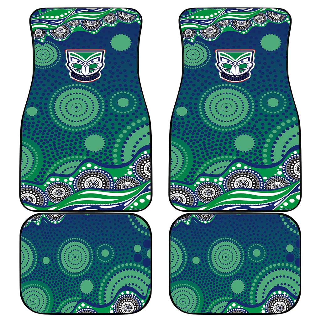 New Zealand Warriors Car Mats Aboriginal Dot Pattern - Rugby Mascot Heritage Pride
