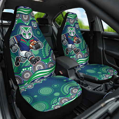 New Zealand Warriors Car Seat Cover Aboriginal Dot Pattern - Rugby Mascot Heritage Pride