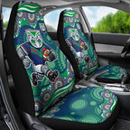 New Zealand Warriors Car Seat Cover Aboriginal Dot Pattern - Rugby Mascot Heritage Pride