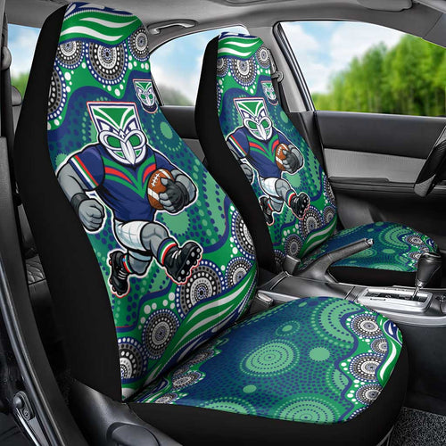 New Zealand Warriors Car Seat Cover Aboriginal Dot Pattern - Rugby Mascot Heritage Pride