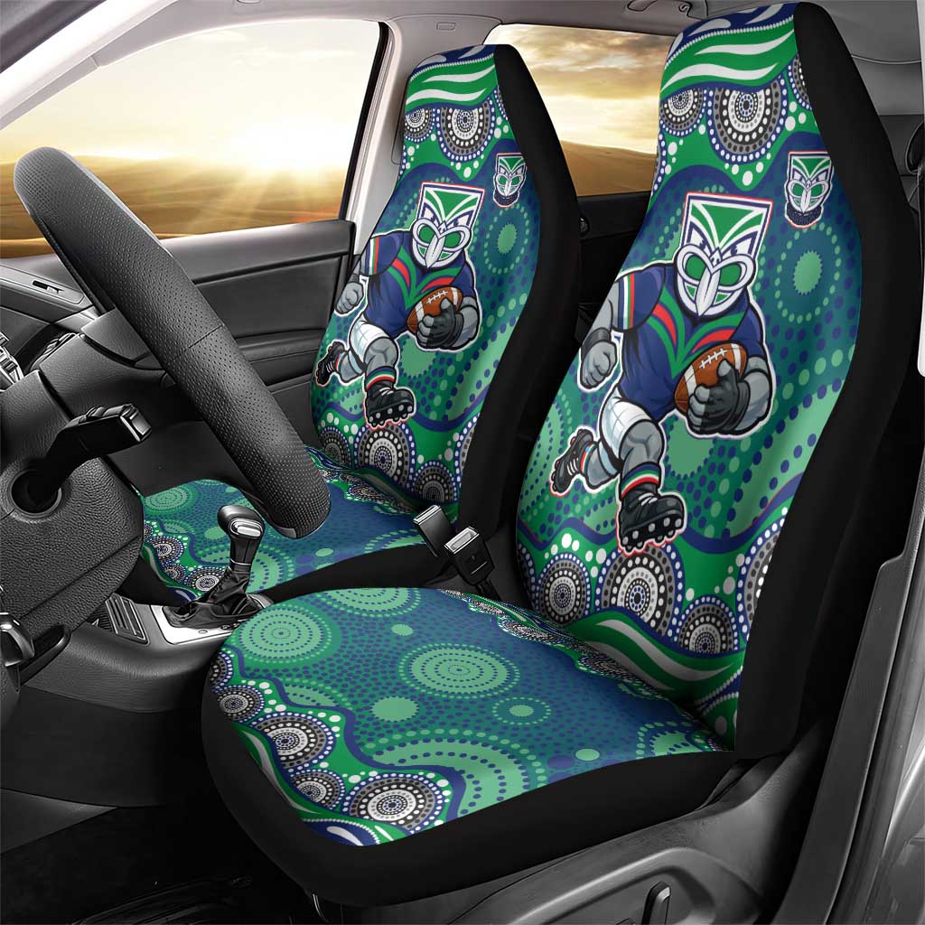 New Zealand Warriors Car Seat Cover Aboriginal Dot Pattern - Rugby Mascot Heritage Pride