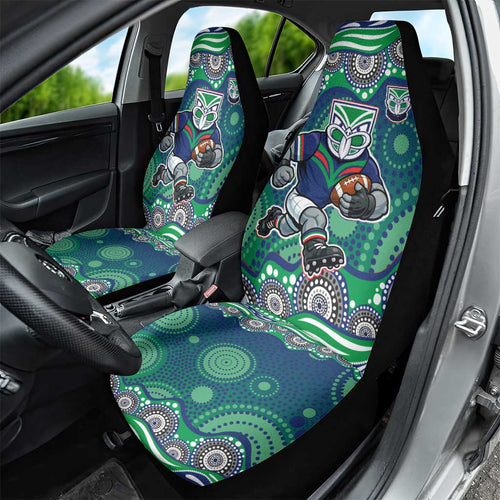 New Zealand Warriors Car Seat Cover Aboriginal Dot Pattern - Rugby Mascot Heritage Pride