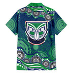 New Zealand Warriors Family Matching Tank Maxi Dress and Hawaiian Shirt Aboriginal Dot Pattern - Rugby Mascot Heritage Pride