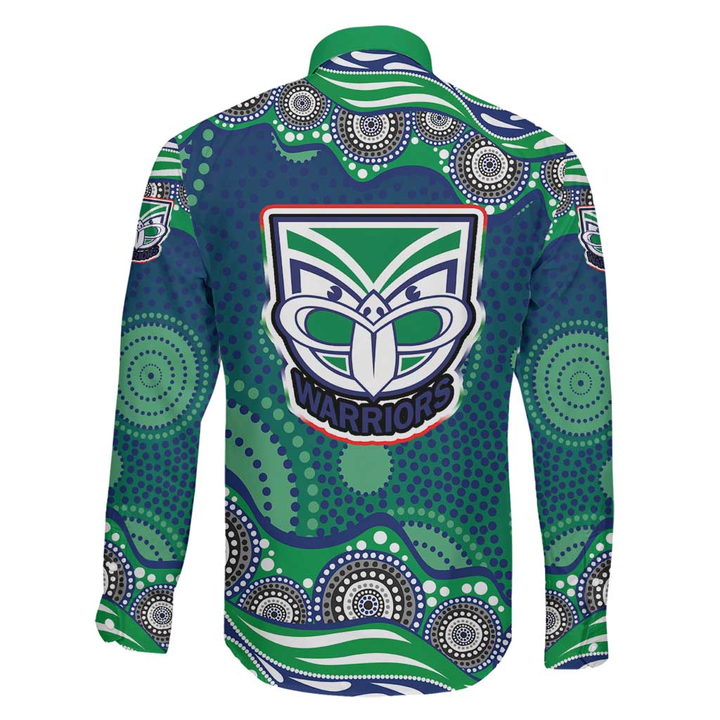 New Zealand Warriors Family Matching Tank Maxi Dress and Hawaiian Shirt Aboriginal Dot Pattern - Rugby Mascot Heritage Pride