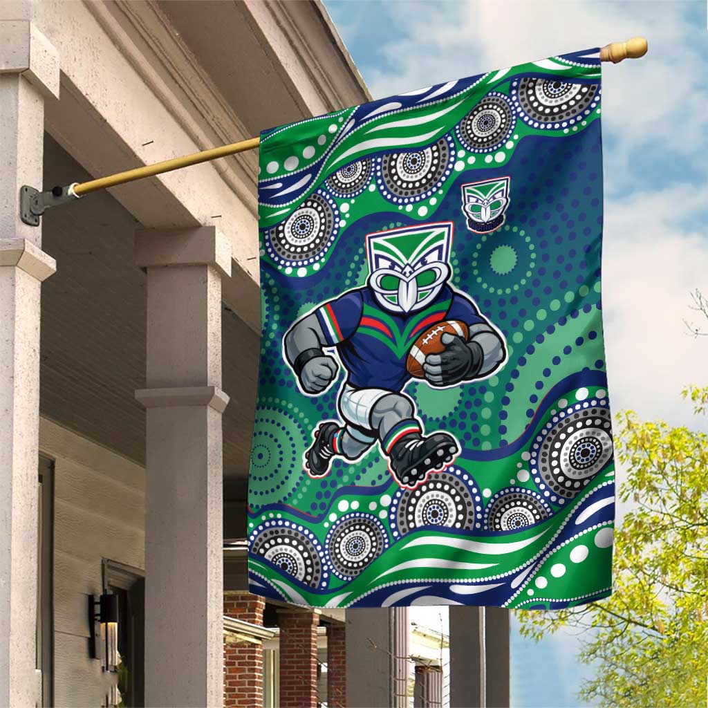 New Zealand Warriors Garden Flag Aboriginal Dot Pattern - Rugby Mascot Heritage Pride