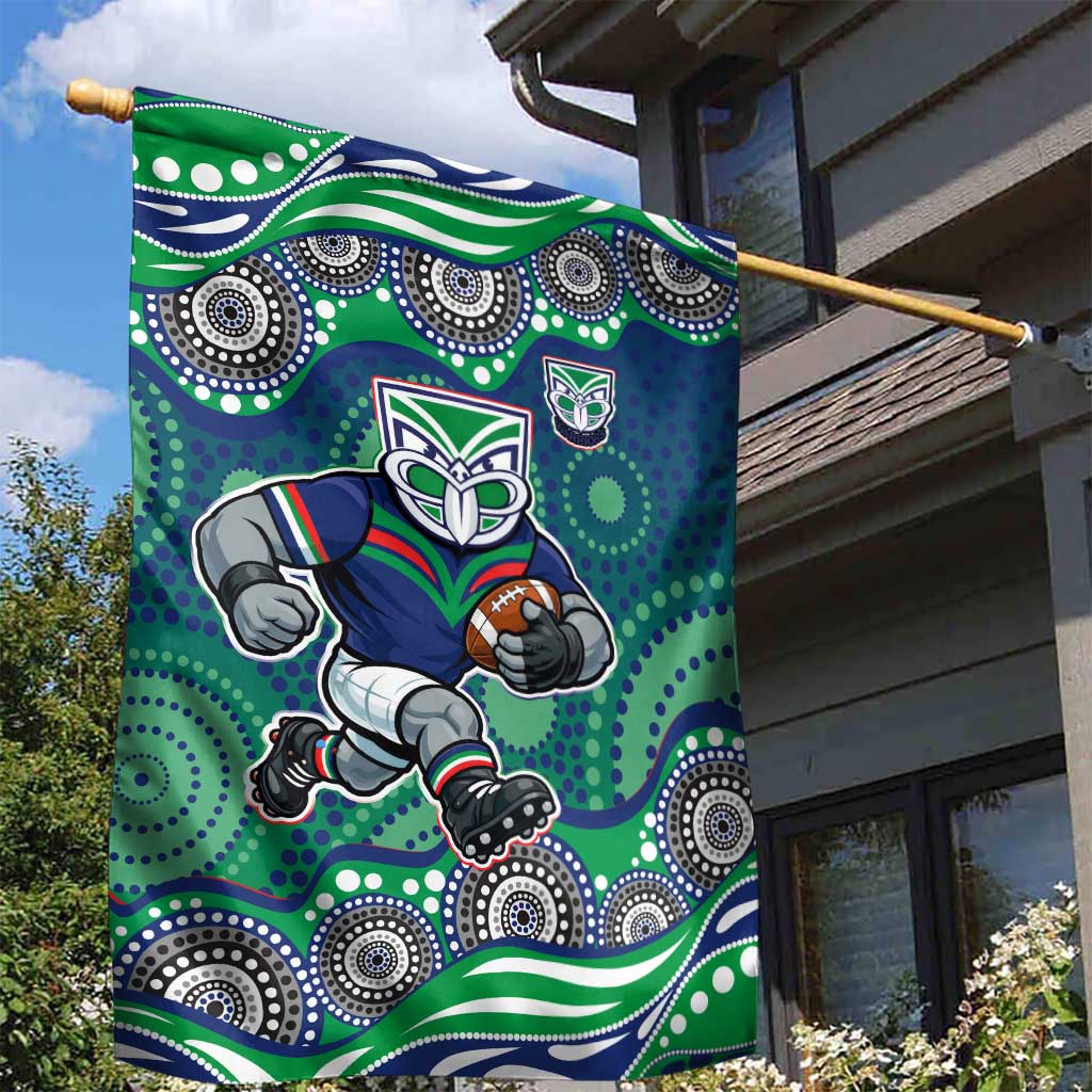 New Zealand Warriors Garden Flag Aboriginal Dot Pattern - Rugby Mascot Heritage Pride