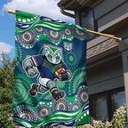New Zealand Warriors Garden Flag Aboriginal Dot Pattern - Rugby Mascot Heritage Pride