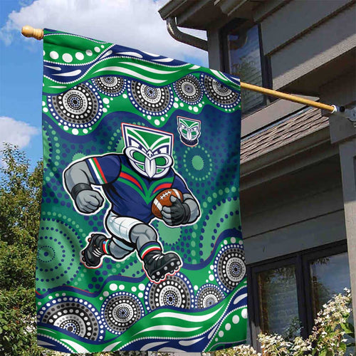 New Zealand Warriors Garden Flag Aboriginal Dot Pattern - Rugby Mascot Heritage Pride