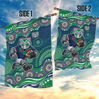 New Zealand Warriors Garden Flag Aboriginal Dot Pattern - Rugby Mascot Heritage Pride