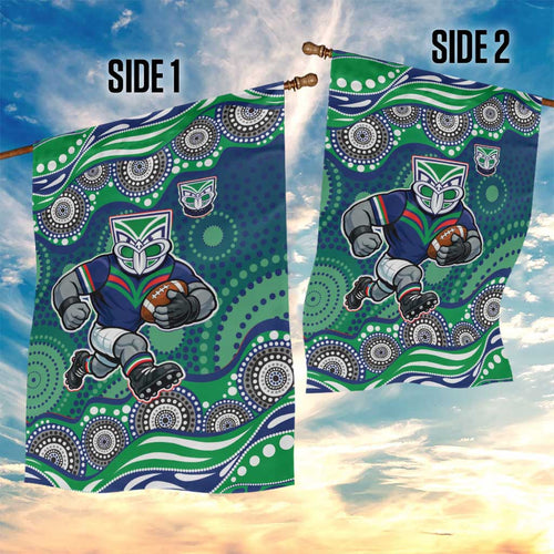 New Zealand Warriors Garden Flag Aboriginal Dot Pattern - Rugby Mascot Heritage Pride