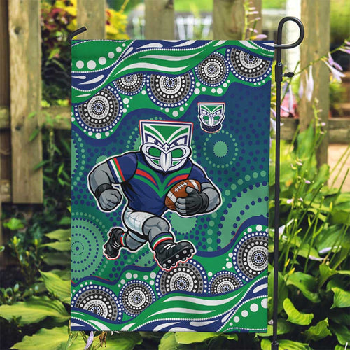 New Zealand Warriors Garden Flag Aboriginal Dot Pattern - Rugby Mascot Heritage Pride