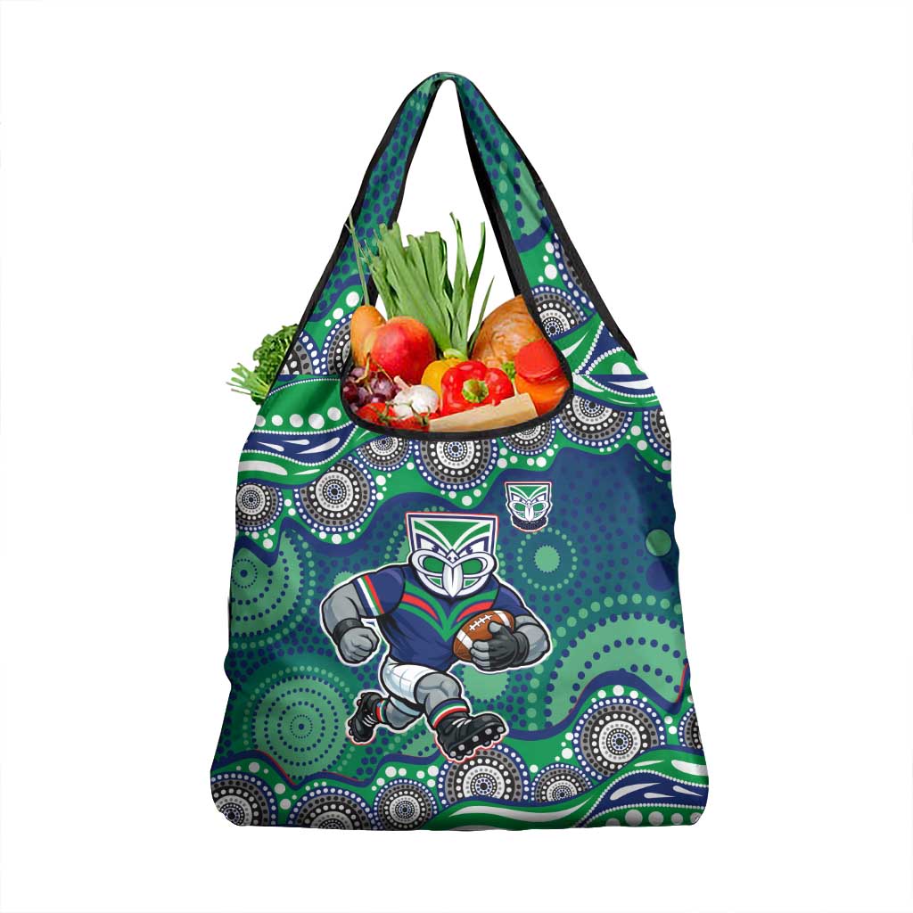 New Zealand Warriors Grocery Bag Aboriginal Dot Pattern - Rugby Mascot Heritage Pride