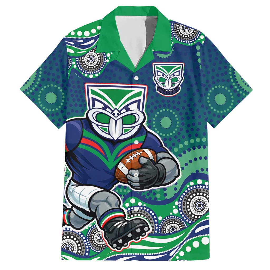 New Zealand Warriors Hawaiian Shirt Aboriginal Dot Pattern - Rugby Mascot Heritage Pride