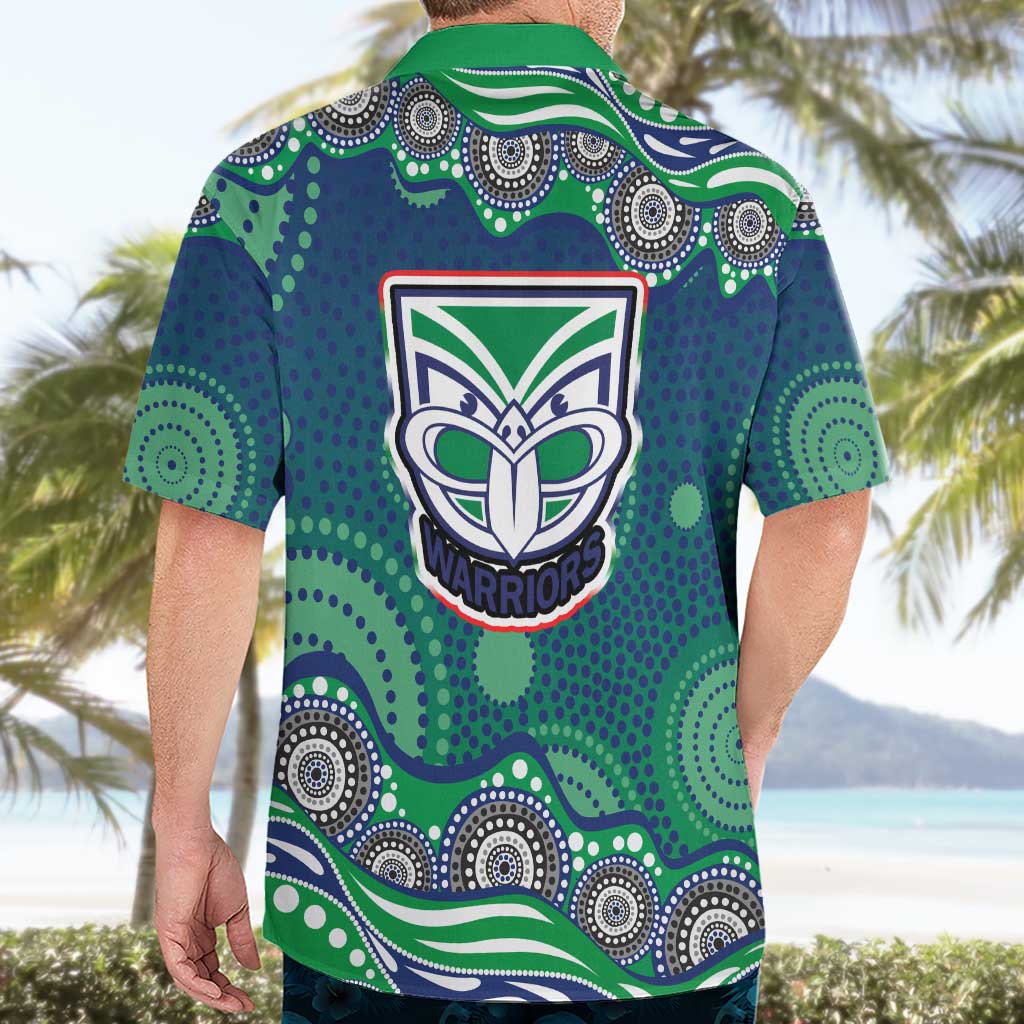 New Zealand Warriors Hawaiian Shirt Aboriginal Dot Pattern - Rugby Mascot Heritage Pride
