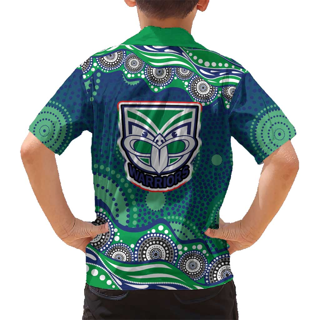 New Zealand Warriors Hawaiian Shirt Aboriginal Dot Pattern - Rugby Mascot Heritage Pride