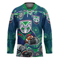 New Zealand Warriors Hockey Jersey Aboriginal Dot Pattern - Rugby Mascot Heritage Pride