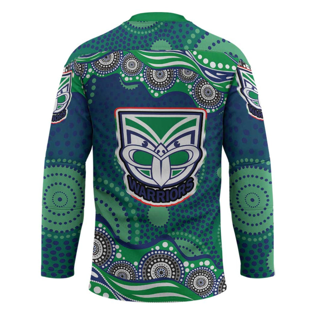 New Zealand Warriors Hockey Jersey Aboriginal Dot Pattern - Rugby Mascot Heritage Pride