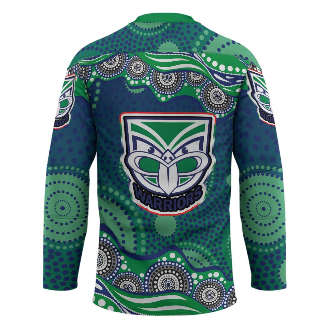 New Zealand Warriors Hockey Jersey Aboriginal Dot Pattern - Rugby Mascot Heritage Pride
