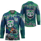 New Zealand Warriors Hockey Jersey Aboriginal Dot Pattern - Rugby Mascot Heritage Pride