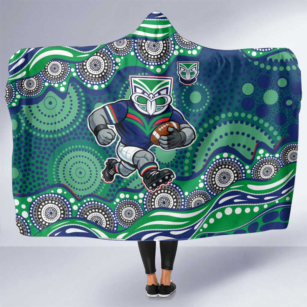 New Zealand Warriors Hooded Blanket Aboriginal Dot Pattern - Rugby Mascot Heritage Pride