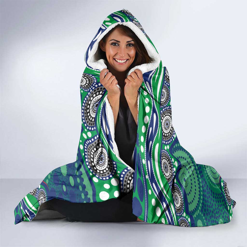 New Zealand Warriors Hooded Blanket Aboriginal Dot Pattern - Rugby Mascot Heritage Pride