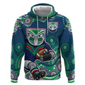 New Zealand Warriors Hoodie Aboriginal Dot Pattern - Rugby Mascot Heritage Pride