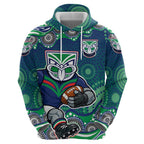 New Zealand Warriors Hoodie Aboriginal Dot Pattern - Rugby Mascot Heritage Pride