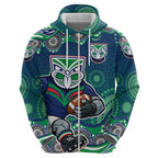 New Zealand Warriors Hoodie Aboriginal Dot Pattern - Rugby Mascot Heritage Pride