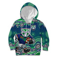 New Zealand Warriors Kid Hoodie Aboriginal Dot Pattern - Rugby Mascot Heritage Pride