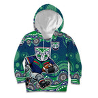 New Zealand Warriors Kid Hoodie Aboriginal Dot Pattern - Rugby Mascot Heritage Pride