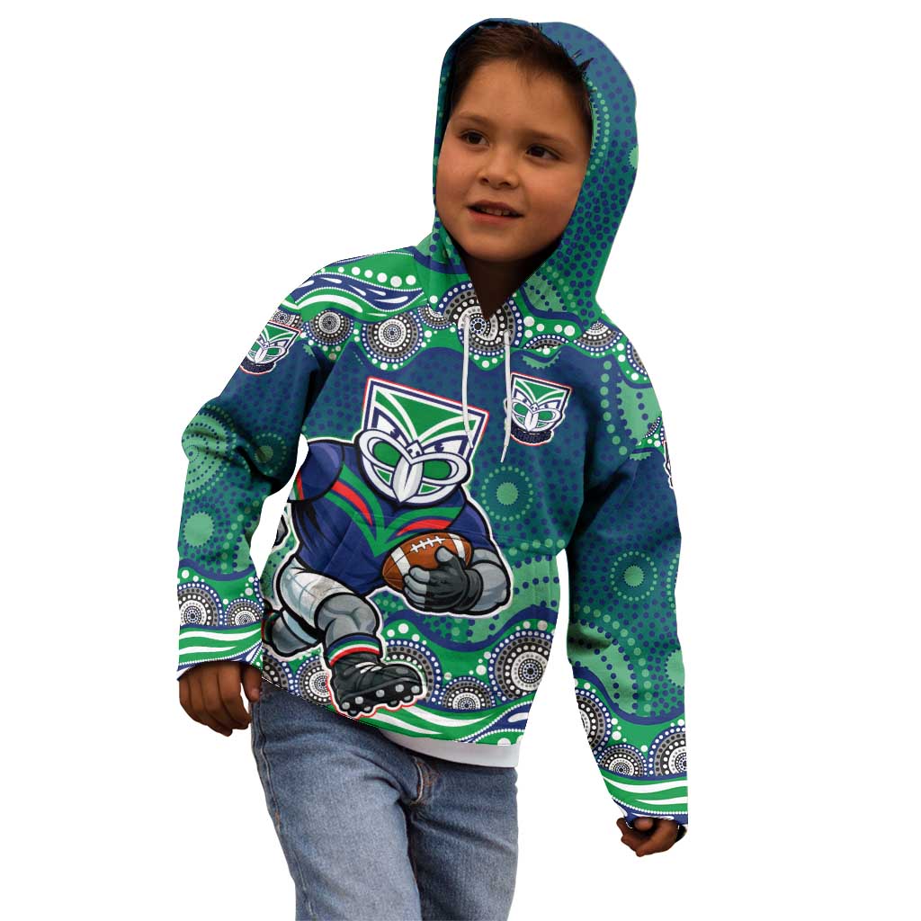 New Zealand Warriors Kid Hoodie Aboriginal Dot Pattern - Rugby Mascot Heritage Pride