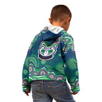 New Zealand Warriors Kid Hoodie Aboriginal Dot Pattern - Rugby Mascot Heritage Pride