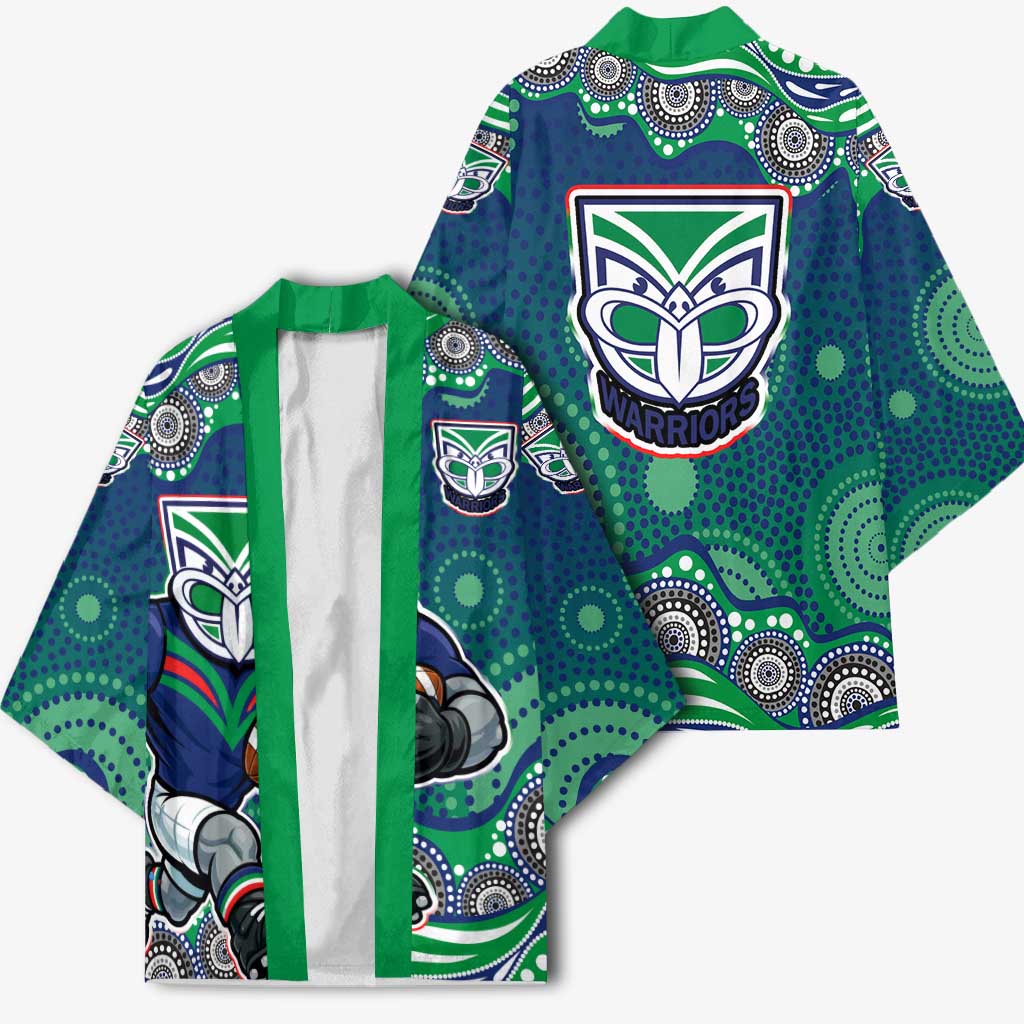 New Zealand Warriors Kimono Aboriginal Dot Pattern - Rugby Mascot Heritage Pride