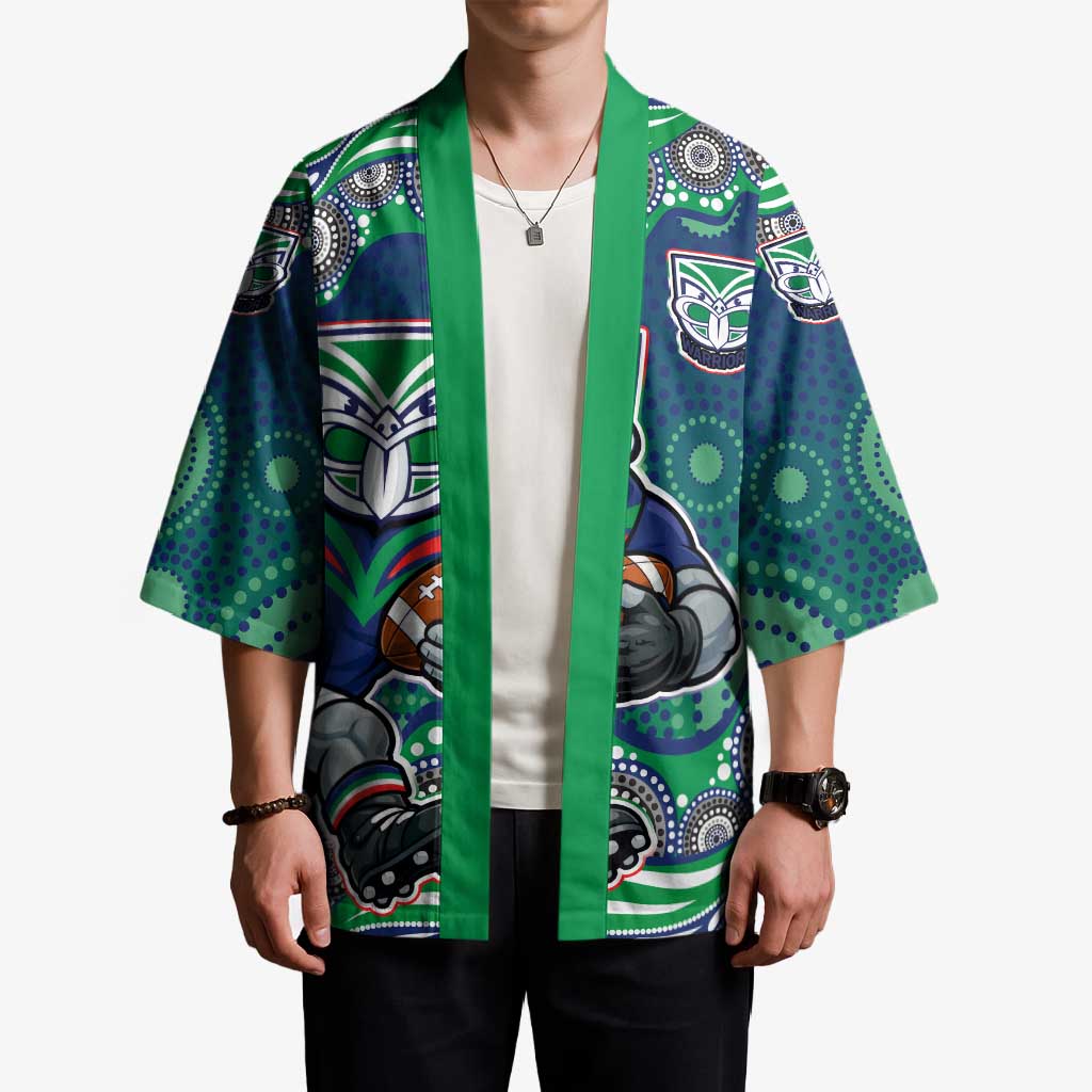 New Zealand Warriors Kimono Aboriginal Dot Pattern - Rugby Mascot Heritage Pride